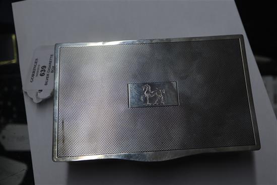 A modern silver cigarette box, by Cooper Brothers & Sons, Sheffield, 1973, 15cm.